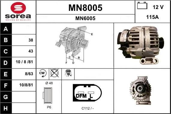 SNRA MN8005 - Ģenerators autodraugiem.lv