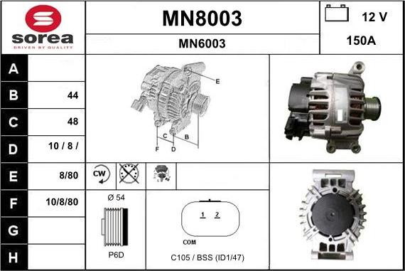 SNRA MN8003 - Ģenerators autodraugiem.lv