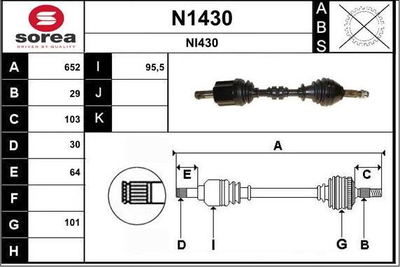 SNRA N1430 - Piedziņas vārpsta autodraugiem.lv