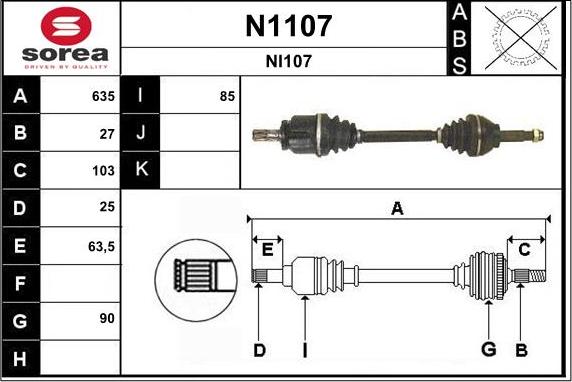 SNRA N1107 - Piedziņas vārpsta autodraugiem.lv