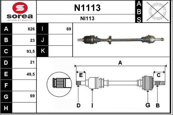 SNRA N1113 - Piedziņas vārpsta autodraugiem.lv