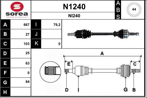 SNRA N1240 - Piedziņas vārpsta autodraugiem.lv