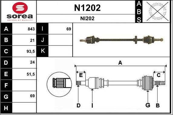 SNRA N1202 - Piedziņas vārpsta autodraugiem.lv