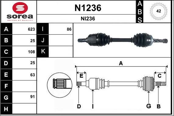 SNRA N1236 - Piedziņas vārpsta autodraugiem.lv