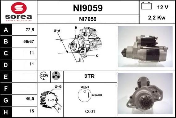 SNRA NI9059 - Starteris autodraugiem.lv