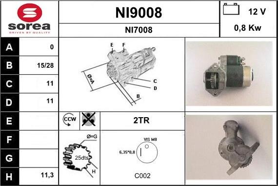 SNRA NI9008 - Starteris autodraugiem.lv