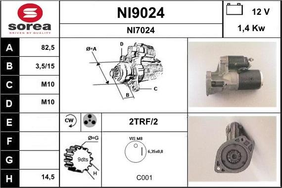 SNRA NI9024 - Starteris autodraugiem.lv