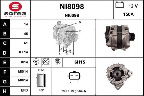 SNRA NI8098 - Ģenerators autodraugiem.lv