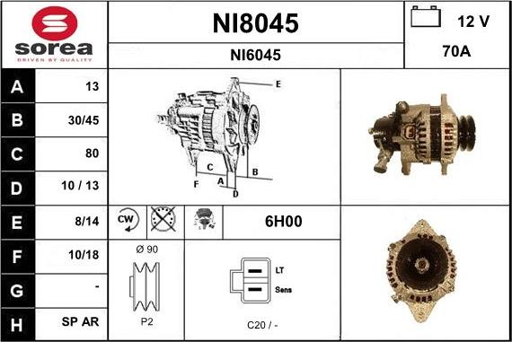 SNRA NI8045 - Ģenerators autodraugiem.lv
