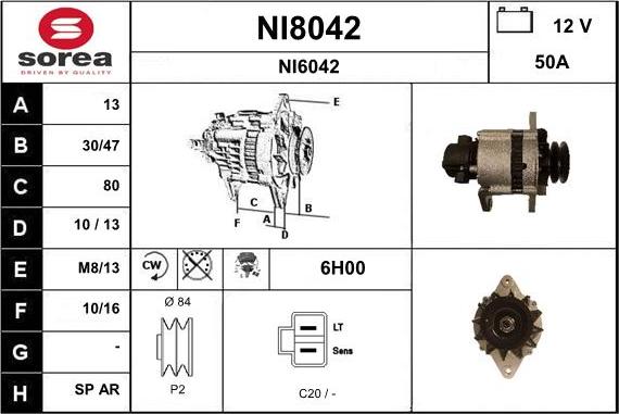 SNRA NI8042 - Ģenerators autodraugiem.lv