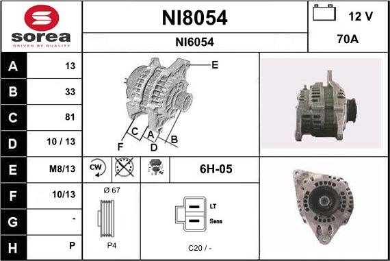 SNRA NI8054 - Ģenerators autodraugiem.lv