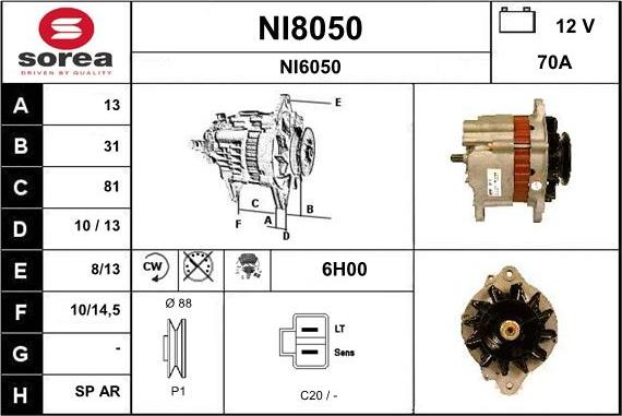 SNRA NI8050 - Ģenerators autodraugiem.lv