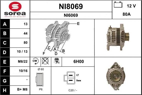 SNRA NI8069 - Ģenerators autodraugiem.lv