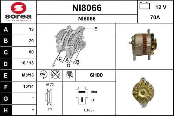 SNRA NI8066 - Ģenerators autodraugiem.lv