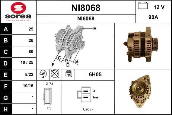 SNRA NI8068 - Ģenerators autodraugiem.lv
