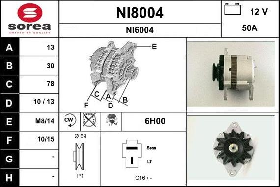 SNRA NI8004 - Ģenerators autodraugiem.lv
