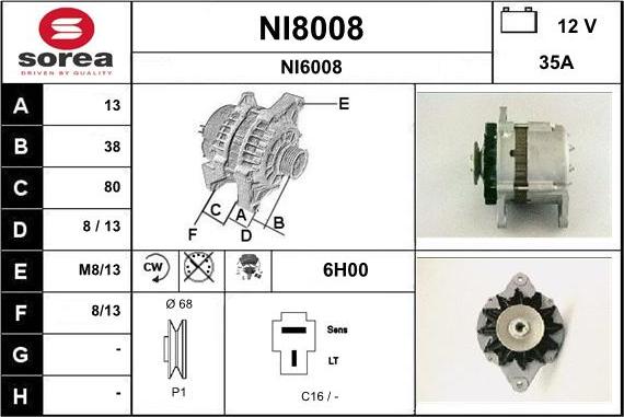 SNRA NI8008 - Ģenerators autodraugiem.lv