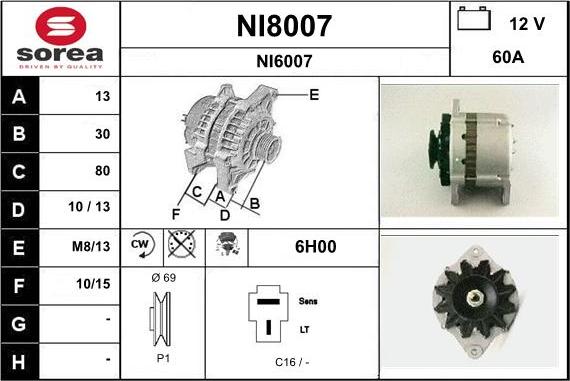 SNRA NI8007 - Ģenerators autodraugiem.lv