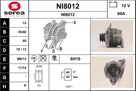 SNRA NI8012 - Ģenerators autodraugiem.lv