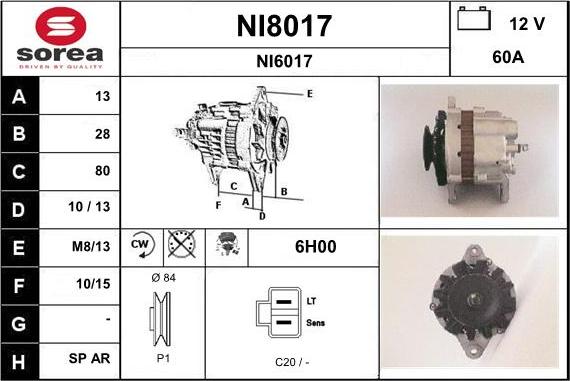 SNRA NI8017 - Ģenerators autodraugiem.lv