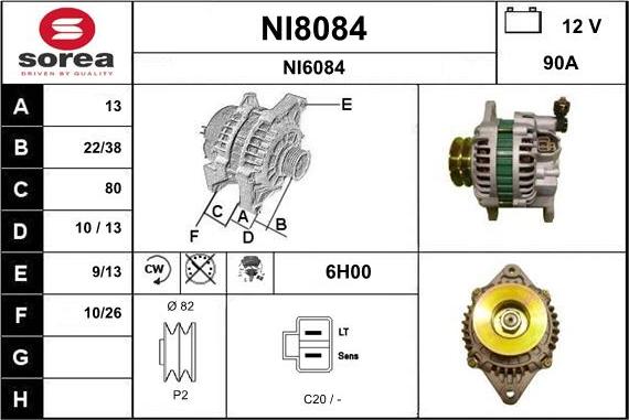 SNRA NI8084 - Ģenerators autodraugiem.lv