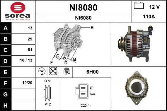 SNRA NI8080 - Ģenerators autodraugiem.lv