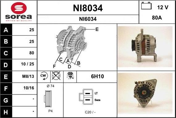 SNRA NI8034 - Ģenerators autodraugiem.lv