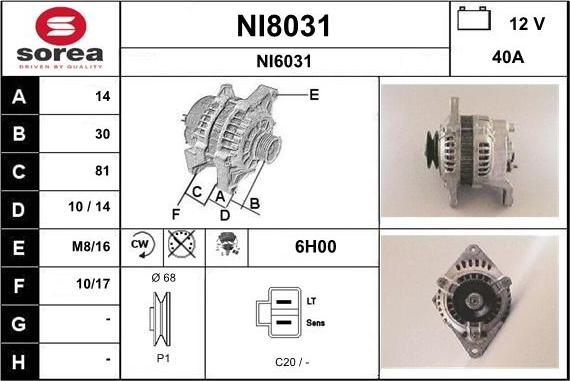SNRA NI8031 - Ģenerators autodraugiem.lv