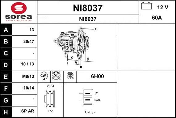 SNRA NI8037 - Ģenerators autodraugiem.lv