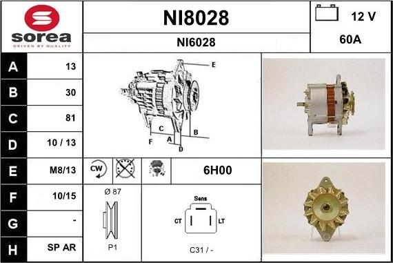 SNRA NI8028 - Ģenerators autodraugiem.lv
