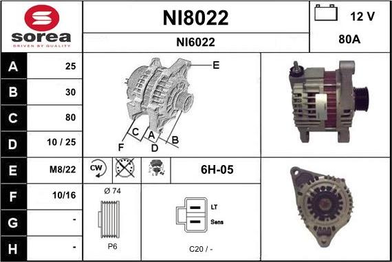 SNRA NI8022 - Ģenerators autodraugiem.lv