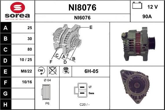 SNRA NI8076 - Ģenerators autodraugiem.lv