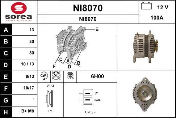 SNRA NI8070 - Ģenerators autodraugiem.lv