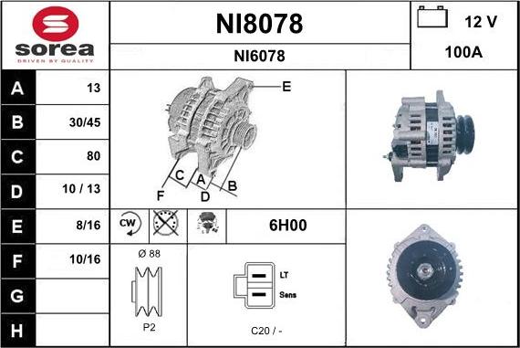 SNRA NI8078 - Ģenerators autodraugiem.lv