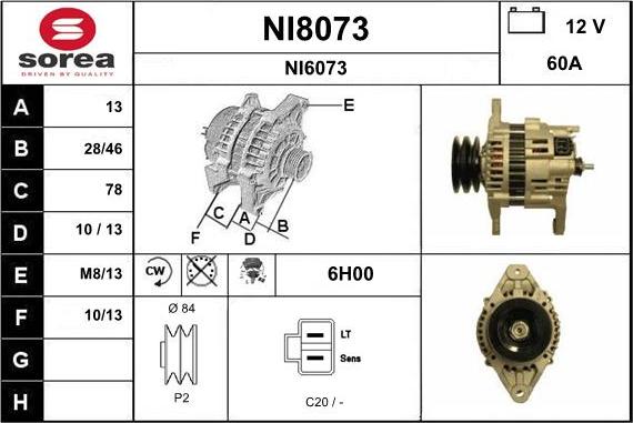 SNRA NI8073 - Ģenerators autodraugiem.lv