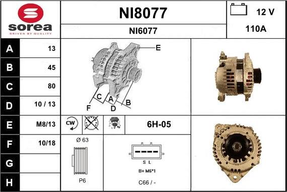 SNRA NI8077 - Ģenerators autodraugiem.lv