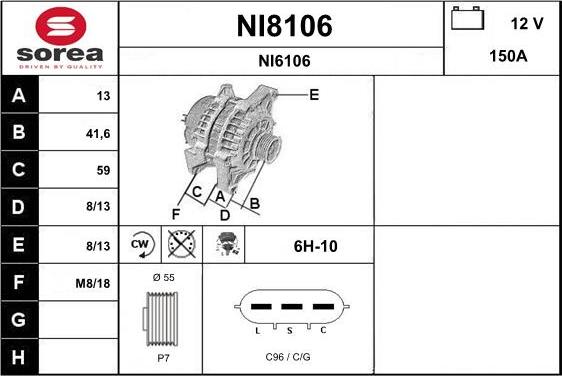 SNRA NI8106 - Ģenerators autodraugiem.lv