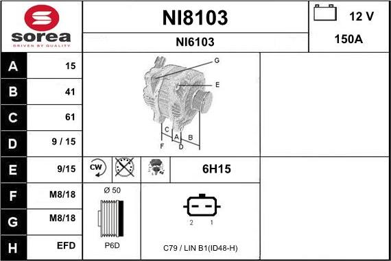SNRA NI8103 - Ģenerators autodraugiem.lv