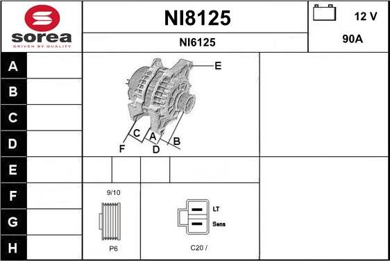 SNRA NI8125 - Ģenerators autodraugiem.lv