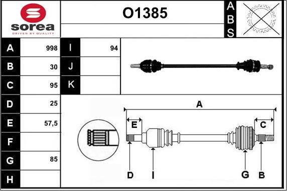 SNRA O1385 - Piedziņas vārpsta autodraugiem.lv