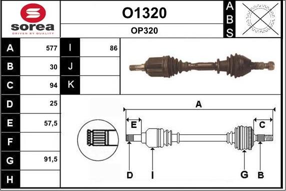 SNRA O1320 - Piedziņas vārpsta autodraugiem.lv