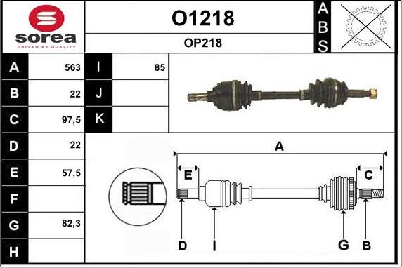 SNRA O1218 - Piedziņas vārpsta autodraugiem.lv