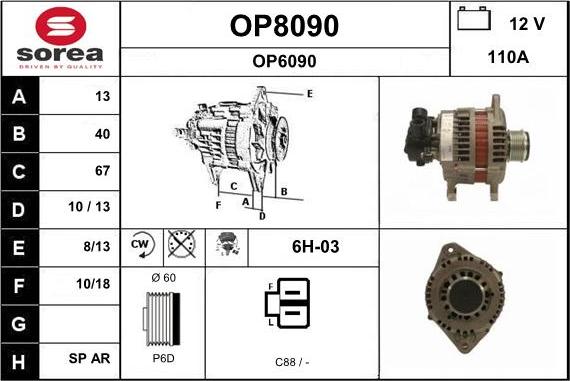 SNRA OP8090 - Ģenerators autodraugiem.lv