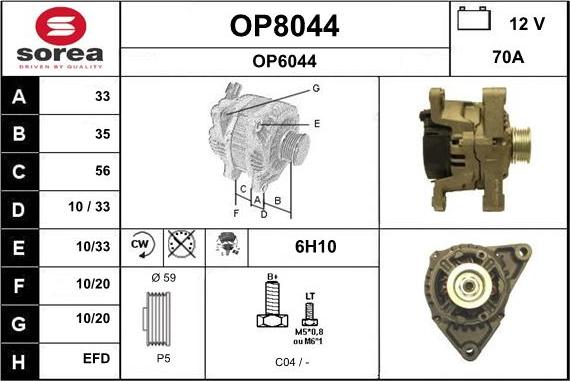 SNRA OP8044 - Ģenerators autodraugiem.lv