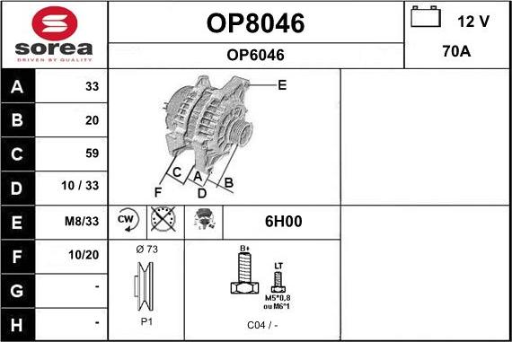 SNRA OP8046 - Ģenerators autodraugiem.lv