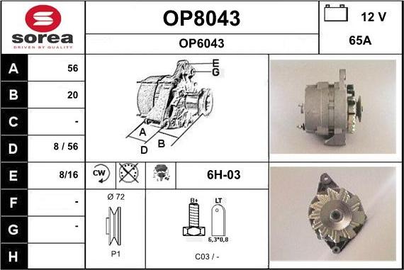 SNRA OP8043 - Ģenerators autodraugiem.lv