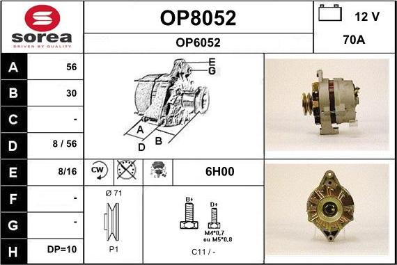 SNRA OP8052 - Ģenerators autodraugiem.lv