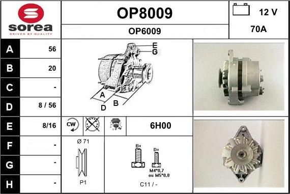 SNRA OP8009 - Ģenerators autodraugiem.lv