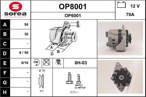 SNRA OP8001 - Ģenerators autodraugiem.lv