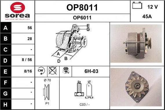 SNRA OP8011 - Ģenerators autodraugiem.lv